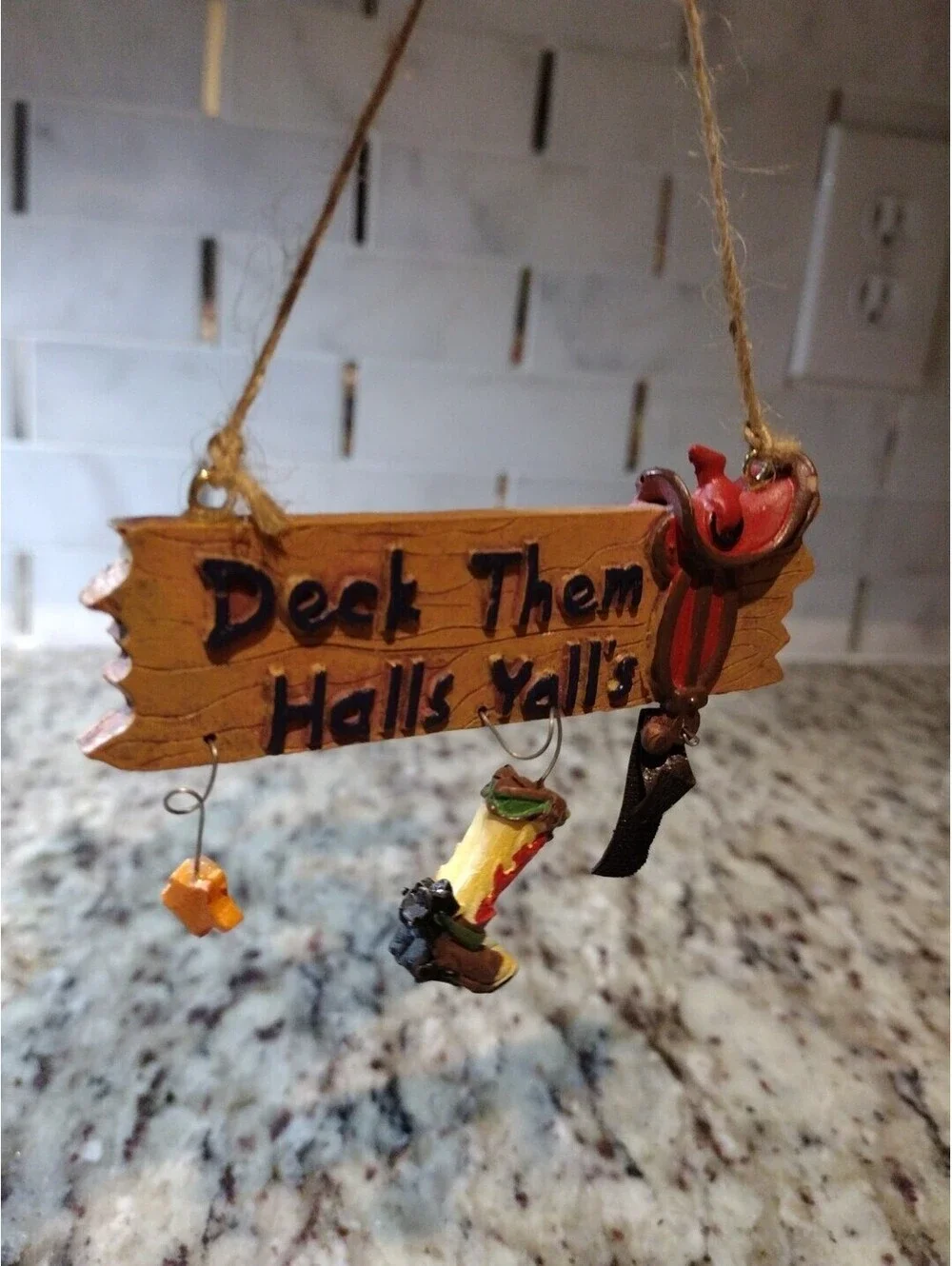 Western Cowboy Boot Christmas Ornament Horse Saddle Star Deck Them Hall 4